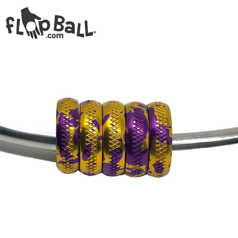 Aluminum Bead Chatter Ring - Gold Purple Splash